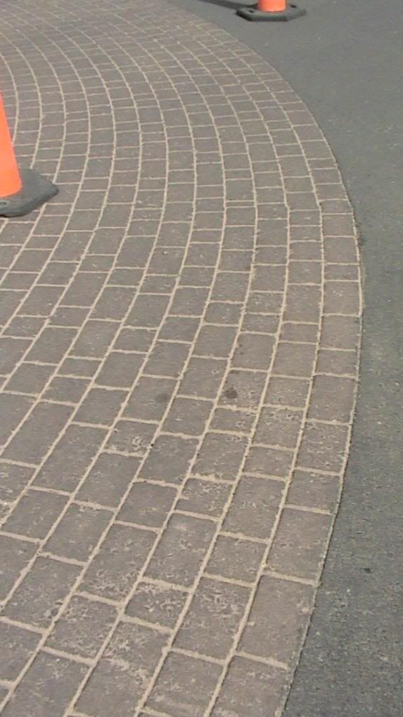 tire marks on pavers